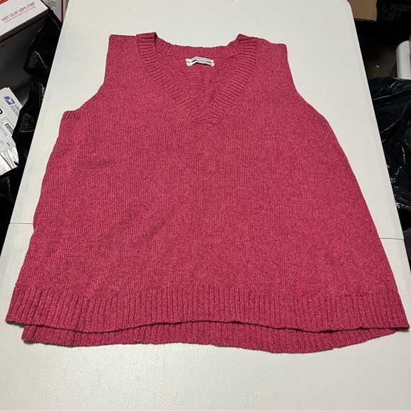 Anthropologie Camilla Pink V-Neck Knit Flowy Sweater Tank Medium R2 - Picture 6 of 8